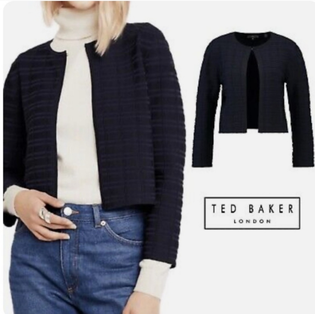 Ted Baker London Classic Navy Blue Preppy Cardigan